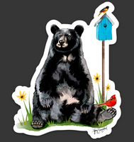 Birdhouse Bear Die Cut Sticker