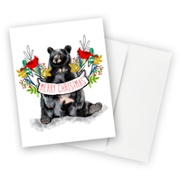 Merry Christmas Black Bear Note Card