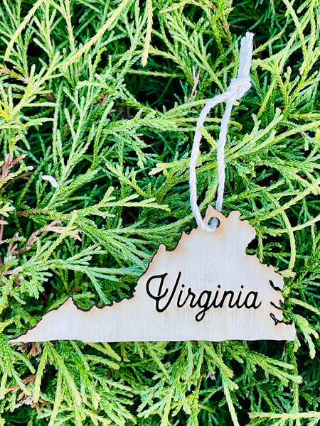 Virginia State Wooden Ornament