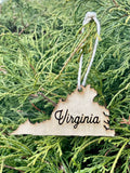 Virginia State Wooden Ornament