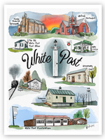 White Post Landmark Art Print
